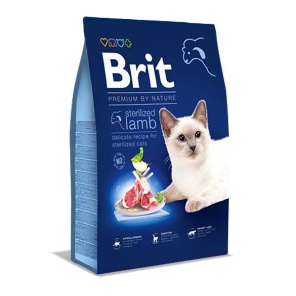 Brit Premium Nature Kuzu Etli Kısırlaştırılmış Yetişkin Kedi Maması 8 kg - 1