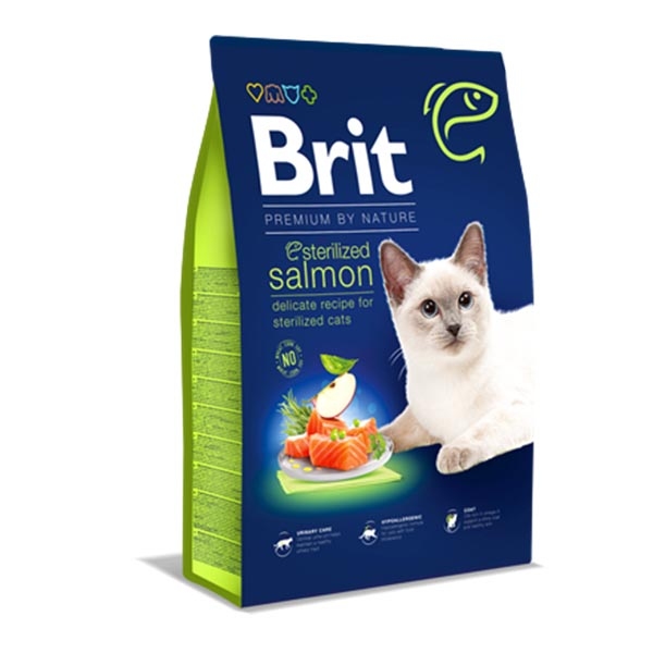 Brit Premium Nature Somonlu Kısırlaştırılmış Yetişkin Kedi Maması 8 kg - 1