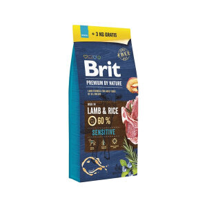 Brit Premium Nature Sensitive Kuzu Etli Yetişkin Köpek Maması 15+3 KG