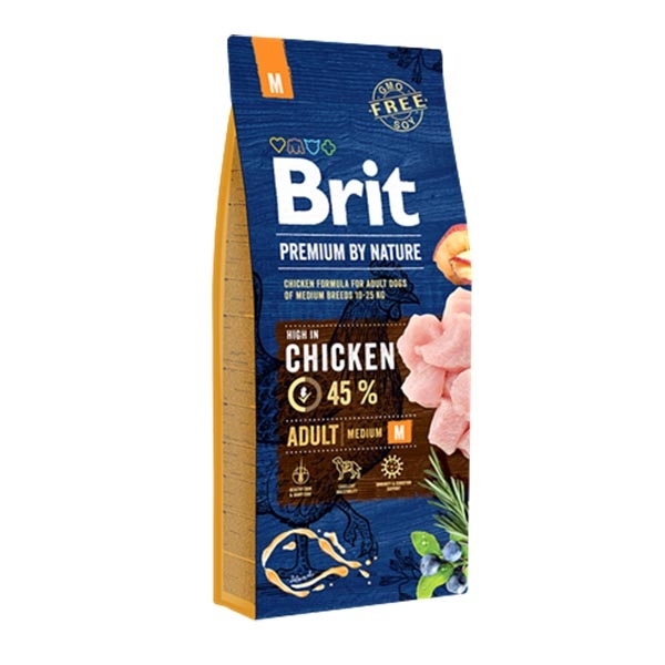 Brit Premium Nature Tavuklu Orta Irk Yetişkin Köpek Maması 15 kg