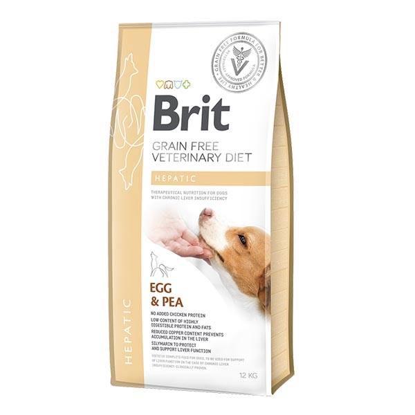 Brit Veterinary Diet Hepatik Yumurtalı ve Bezelyeli Köpek Maması 12 kg