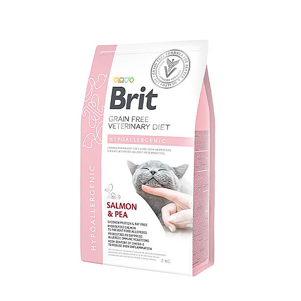 Brit Veteriner Diyet Hipoalerjenik Somonlu & Bezelyeli Kedi Maması 2 Kg