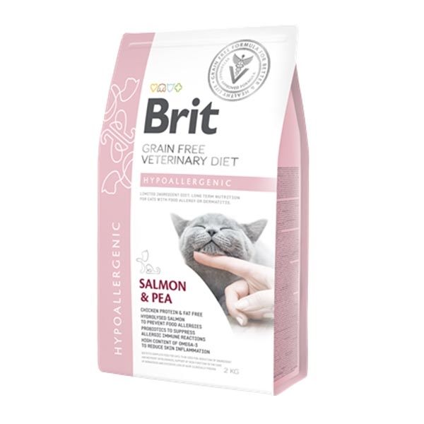 Brit Veterinary Diet Hipoalerjenik Somonlu ve Bezelyeli Kedi Maması 2 kg - 3