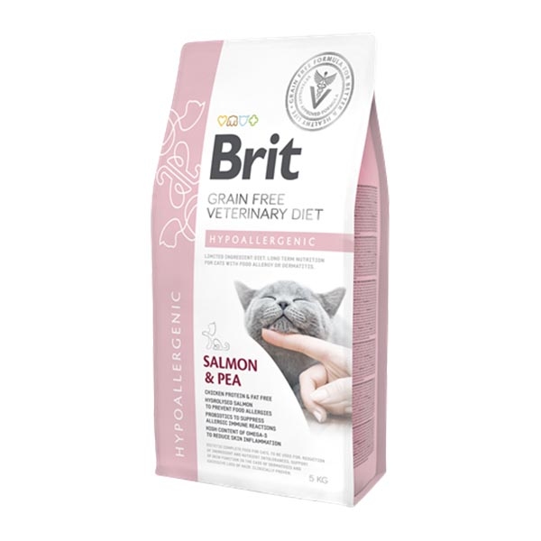 Brit Veterinary Diet Hipoalerjenik Somonlu ve Bezelyeli Kedi Maması 5 kg - 3