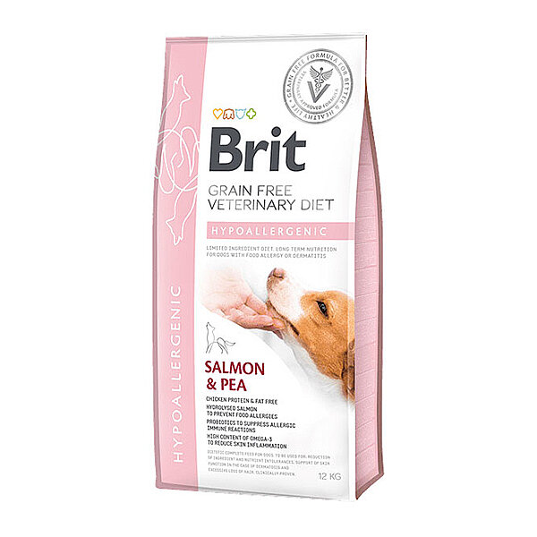 Brit Veteriner Diyet Hipoalerjenik Somonlu & Bezelyeli Köpek Maması 12 Kg