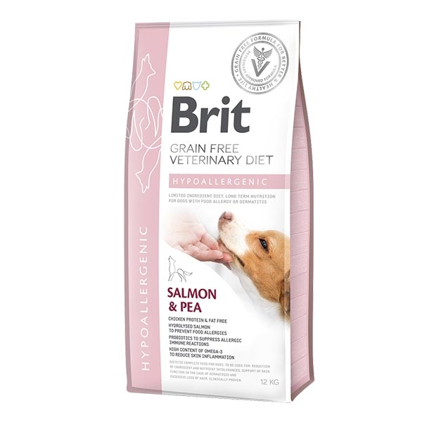 Brit Veterinary Diet Hipoalerjenik Somonlu ve Bezelyeli Köpek Maması 12 kg - 1