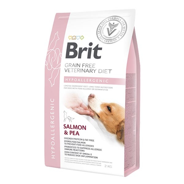Brit Veterinary Diet Hipoalerjenik Somonlu ve Bezelyeli Köpek Maması 2 kg