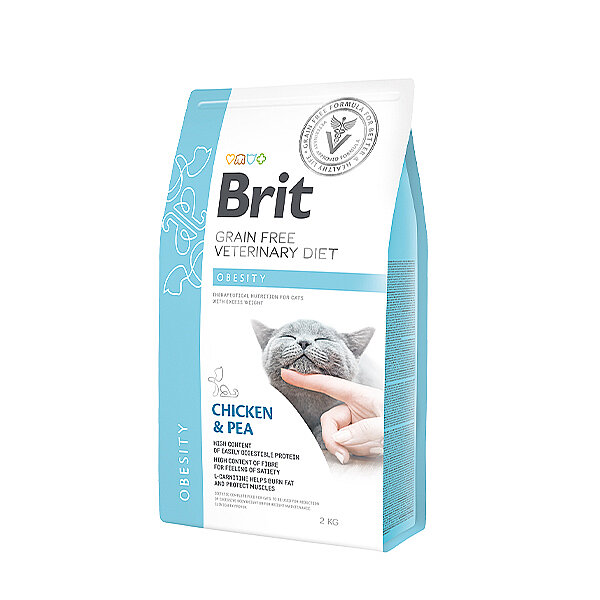 Brit Veteriner Diyet Obezite Tavuklu & Bezelyeli Kedi Maması 2 Kg