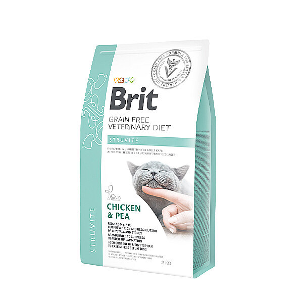 Brit Veteriner Diyet Struvit Tavuklu & Bezelyeli Kedi Maması 2 Kg