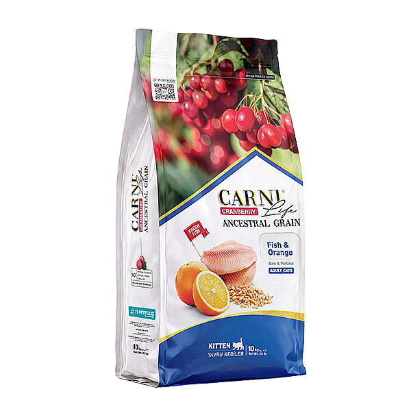 Carni Life Cranberry Ancestral Grain Balıklı ve Portakallı Yavru Kedi Maması 10 kg - 1