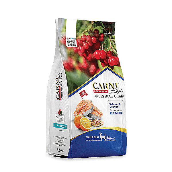 Carni Life Cranberry Ancestral Grain Somonlu ve Portakallı Mini Irk Yetişkin Köpek Maması 2,5 kg - 1