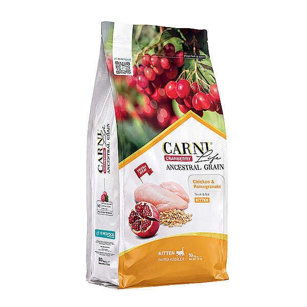 Carni Life Cranberry Ancestral Grain Tavuklu ve Narlı Yavru Kedi Maması 10 kg