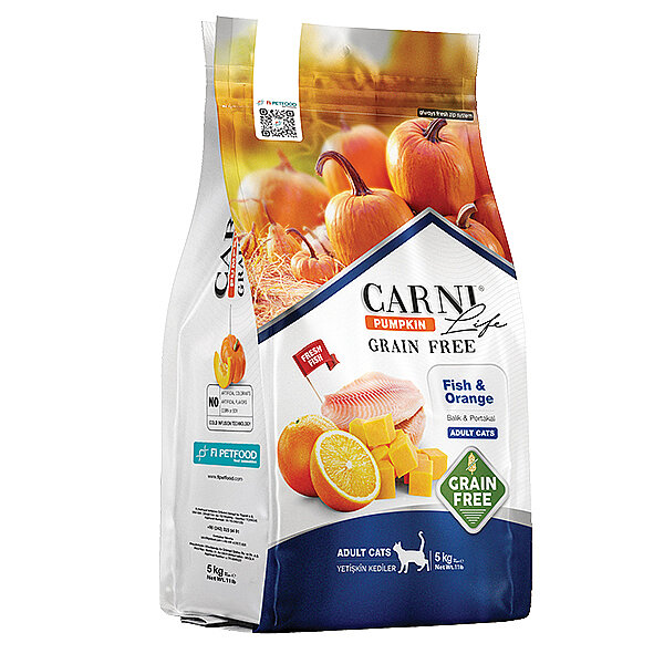 Carni Life Pumpkin Tahılsız Balıklı ve Portakallı Yetişkin Kedi Maması 5 kg - 1