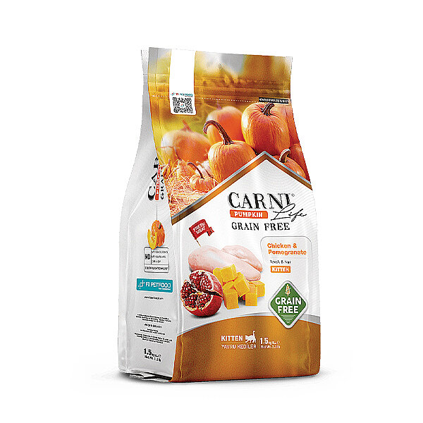 Carni Life Pumpkin Tahılsız Tavuklu ve Narlı Yavru Kedi Maması 5 kg - 1