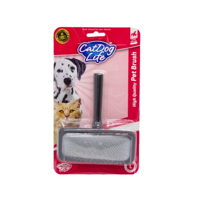 CatDog Life Telli Ahşap Kedi ve Köpek Fırçası 12x14 cm (L)