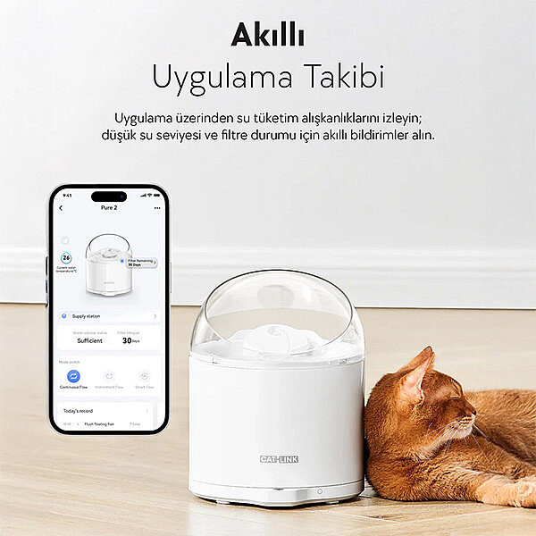 Catlink Pure 2 UV Kedi ve Köpek Su Pınarı 2,6 L - 2