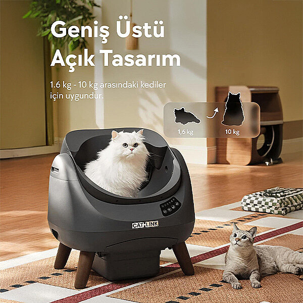 Catlink Scooper Open-X Üstü Açık Otomatik Kedi Tuvaleti (Beyaz) - 2