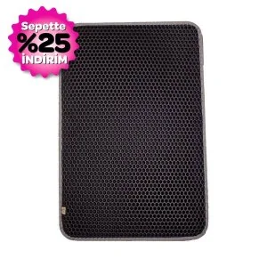 CATTİE ALTIGEN MODEL KUM TOPLAYICI FONKSİYONEL KEDİ PASPASI GRİ 50X75CM - 2