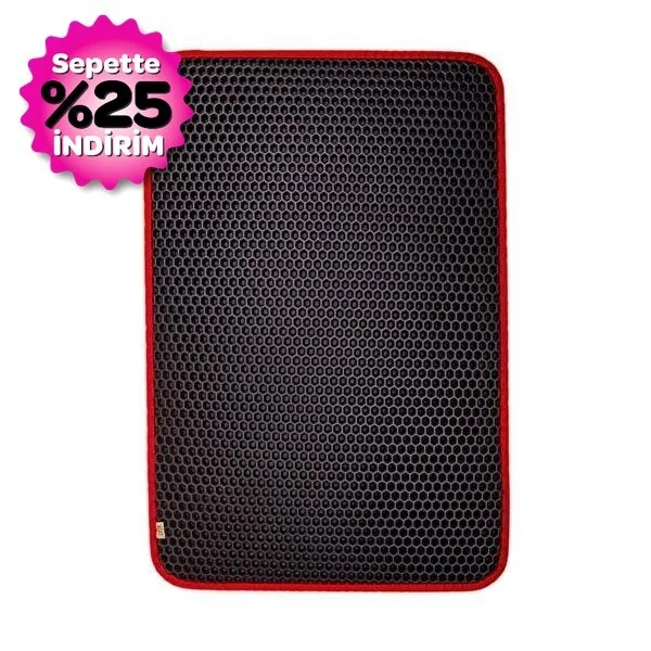 CATTİE ALTIGEN MODEL KUM TOPLAYICI FONKSİYONEL KEDİ PASPASI KIRMIZI 50X75CM - 2