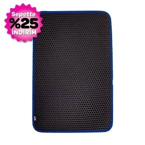 CATTİE ALTIGEN MODEL KUM TOPLAYICI FONKSİYONEL KEDİ PASPASI MAVİ 50X75CM - 2