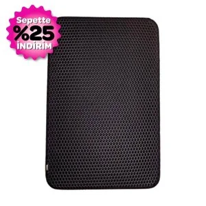 CATTİE ALTIGEN MODEL KUM TOPLAYICI FONKSİYONEL KEDİ PASPASI SİYAH 37X50CM - 2