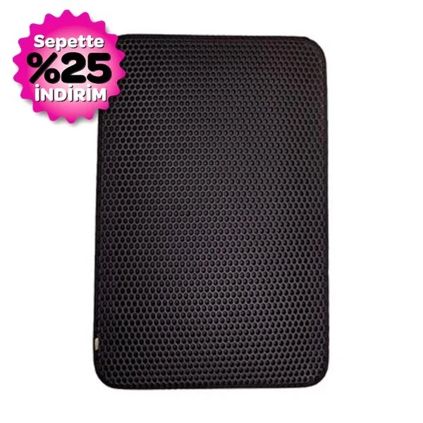 CATTİE ALTIGEN MODEL KUM TOPLAYICI FONKSİYONEL KEDİ PASPASI SİYAH 37X50CM - 2