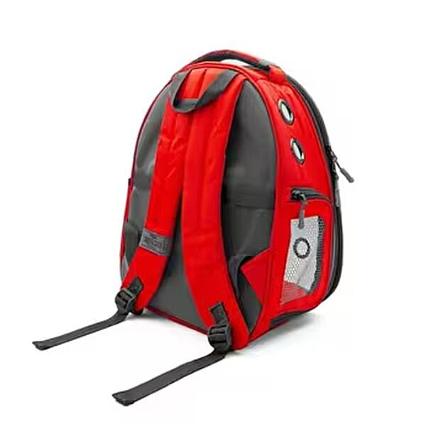 Cattie Astronot Şeffaf Astronot Kedi Taşıma Çantası 25x30x40cm - Kırmızı - 3