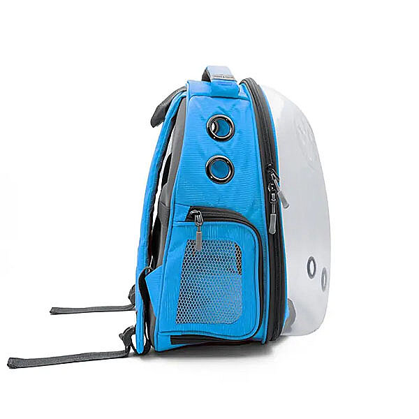 Cattie Astronot Şeffaf Astronot Kedi Taşıma Çantası 25x30x40cm - Mavi