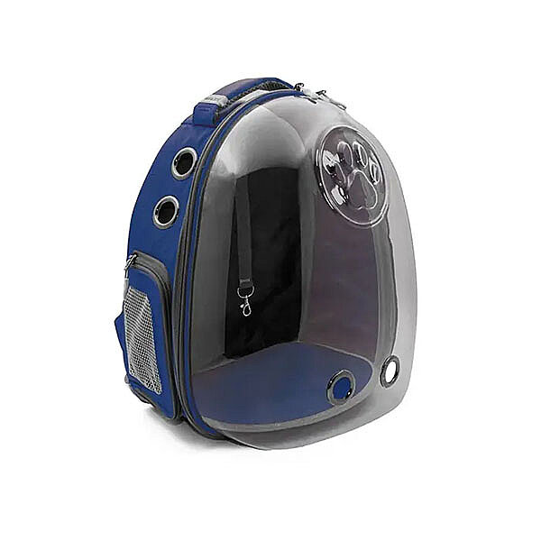 Cattie Astronot Şeffaf Astronot Kedi Taşıma Çantası 25x30x40cm - Mavi