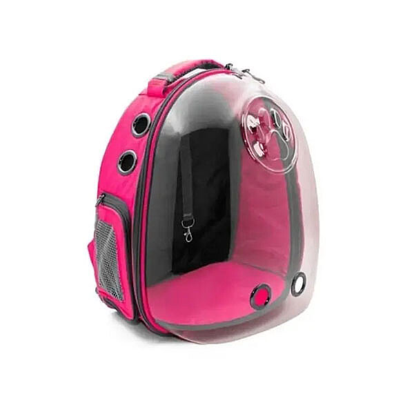 Cattie Astronot Şeffaf Astronot Kedi Taşıma Çantası 25x30x40cm - Pembe - 2