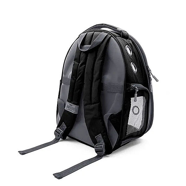 Cattie Astronot Şeffaf Astronot Kedi Taşıma Çantası 25x30x40cm - Siyah