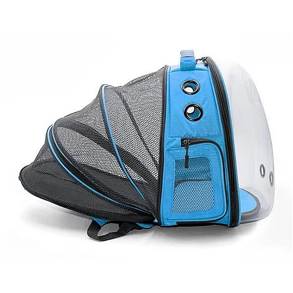 Cattie Fileli Astronot Şeffaf Astronot Kedi Taşıma Çantası 25x60x40cm - Mavi - 1