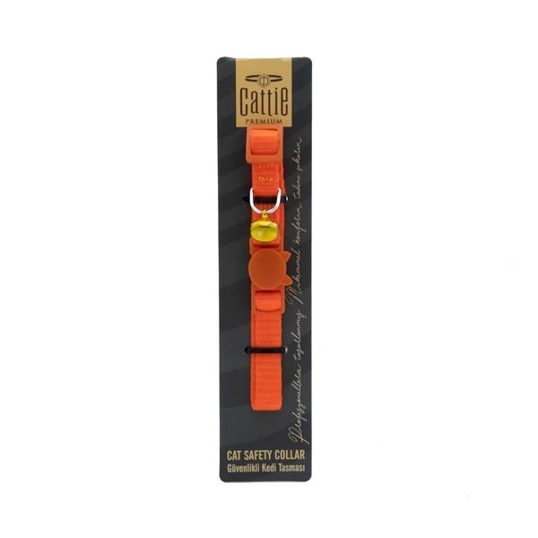 Cattie Güvenlik Tokalı Kedi Boyun Tasması Turuncu 1X15-25Cm - 1