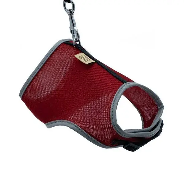 CATTİE HAVALI DOKUMA KEDİ GÖĞÜS & GEZDİRME TAKIMI KIRMIZI 1X25-35CM - 1