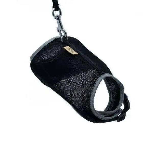 CATTİE HAVALI DOKUMA KEDİ GÖĞÜS & GEZDİRME TAKIMI SİYAH 1X25-35CM - 1