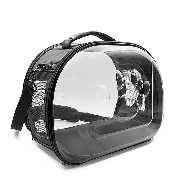 Cattie Panoramik Panoramik Şeffaf Kedi Taşıma Çantası 30x40x35cm - Gri - 1