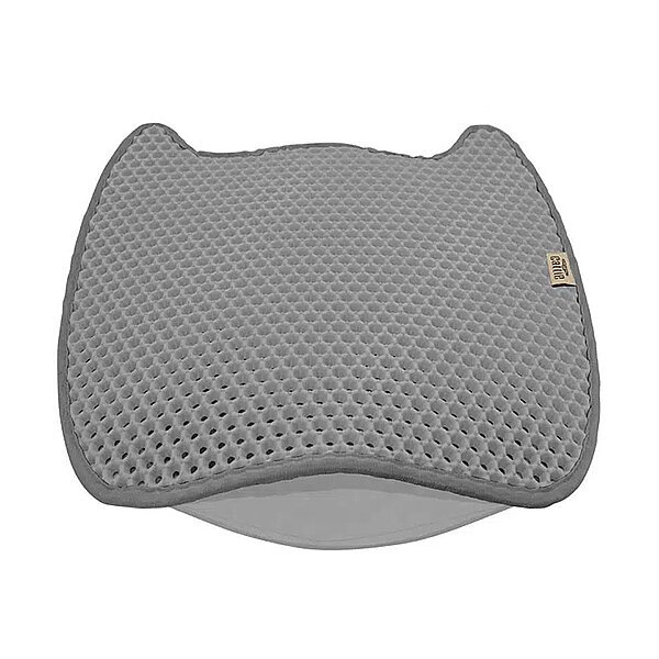 Cattie Taraklı Eva Petek Dokulu İki Katmanlı Kedi Kumu Paspası 50x50cm - Gri