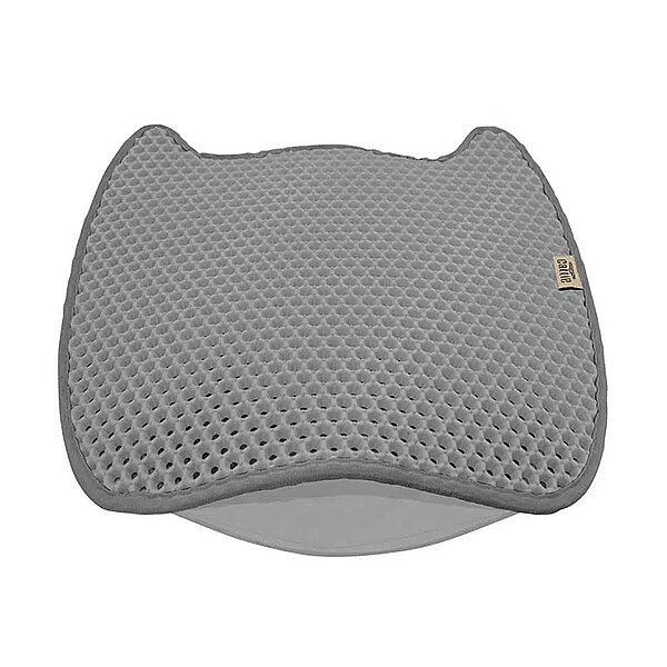 Cattie Taraklı Eva Petek Dokulu İki Katmanlı Kedi Kumu Paspası 50x50cm - Gri - 1