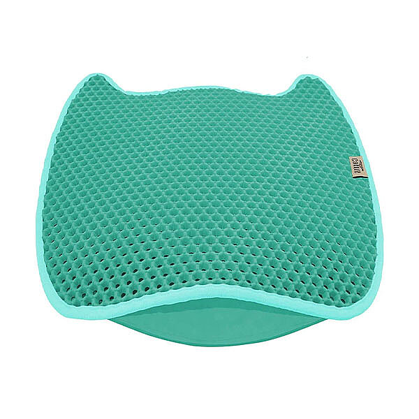 Cattie Taraklı Eva Petek Dokulu İki Katmanlı Kedi Kumu Paspası 50x50cm - Turkuaz