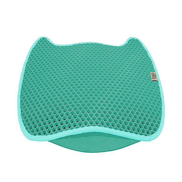 Cattie Taraklı Eva Petek Dokulu İki Katmanlı Kedi Kumu Paspası 50x75cm - Turkuaz