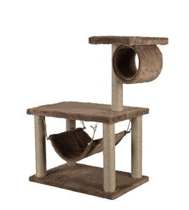 Lion 2 Katlı Kedi Yuvalı Tırmalama Ağacı Kahverengi
