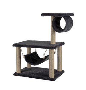 Lion 2 Katlı Kedi Yuvalı Tırmalama Ağacı Koyu Gri