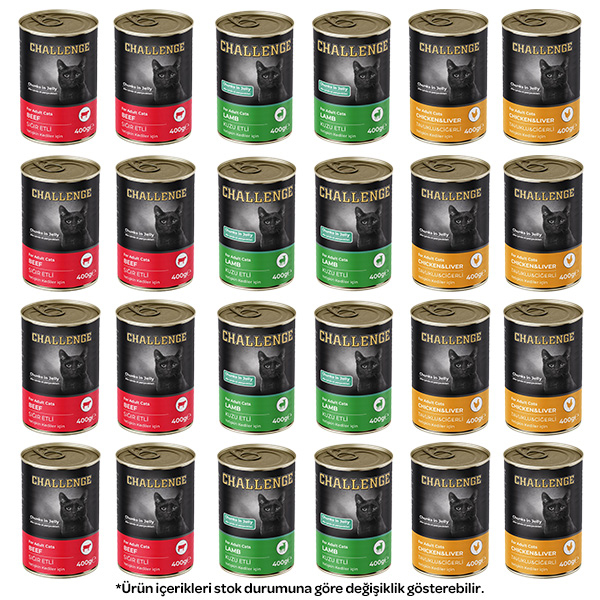 Challenge Karışık Kedi Yaş Maması 400 gr X 24 Adet - 1