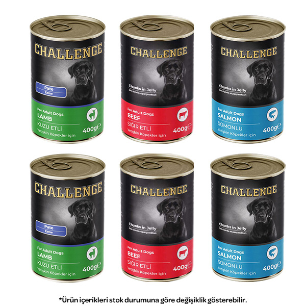 Challenge Karışık Köpek Yaş Maması Pate 400 gr X 6 Adet - 1