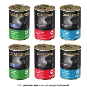 Challenge Karışık Köpek Yaş Maması Pate 400 gr X 6 Adet