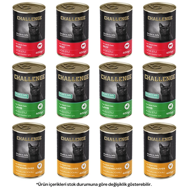 Challenge Karışık Kedi Konservesi 400 Gr x 12 Adet - 1