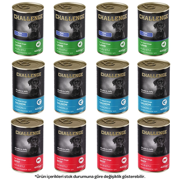 Challenge Karışık Köpek Konservesi 400 Gr x 12 Adet - 1