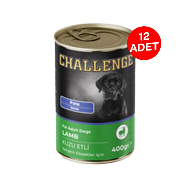 Challenge Kuzu Etli Köpek Yaş Maması Pate 400 gr X 12 Adet - 1