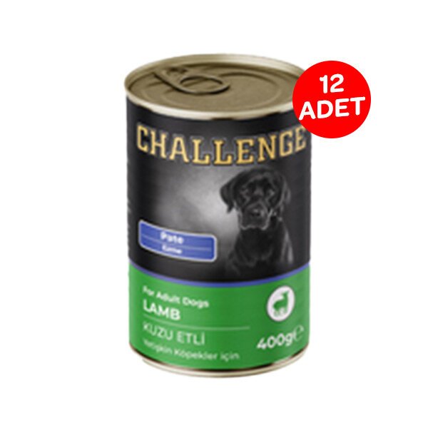Challenge Kuzu Etli Köpek Yaş Maması Pate 400 gr X 12 Adet - 1