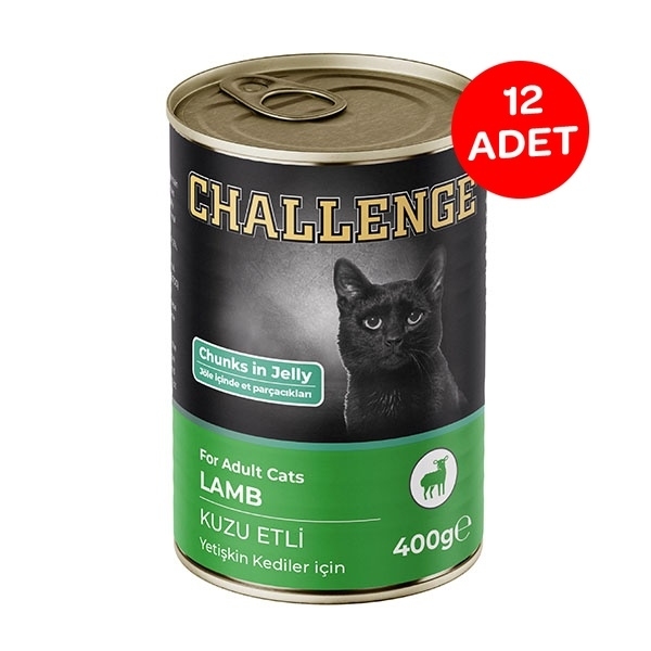 Challenge Kuzu Etli Yetişkin Kedi Yaş Maması 400 gr X 12 Adet - 1
